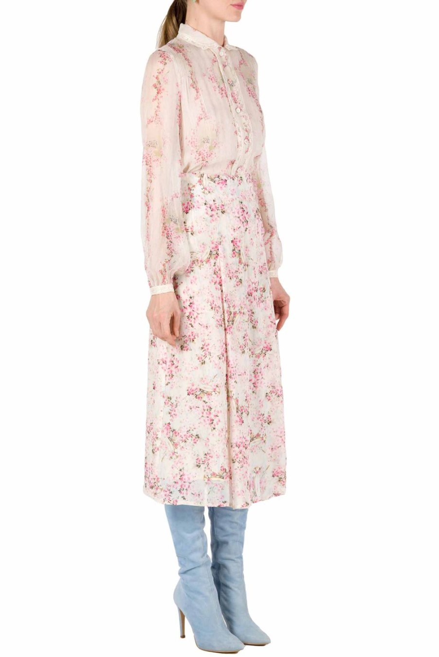 Tops & Blouses | Luisa Beccaria Circle Of Roses Chiffon Shirt