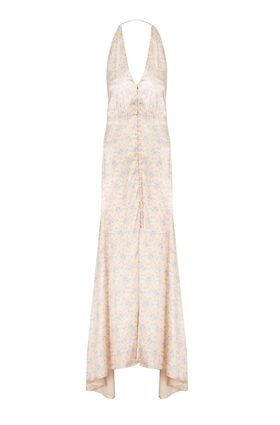 Dresses | Luisa Beccaria Blooming Mirage Sleeveless Bottoncino Dress