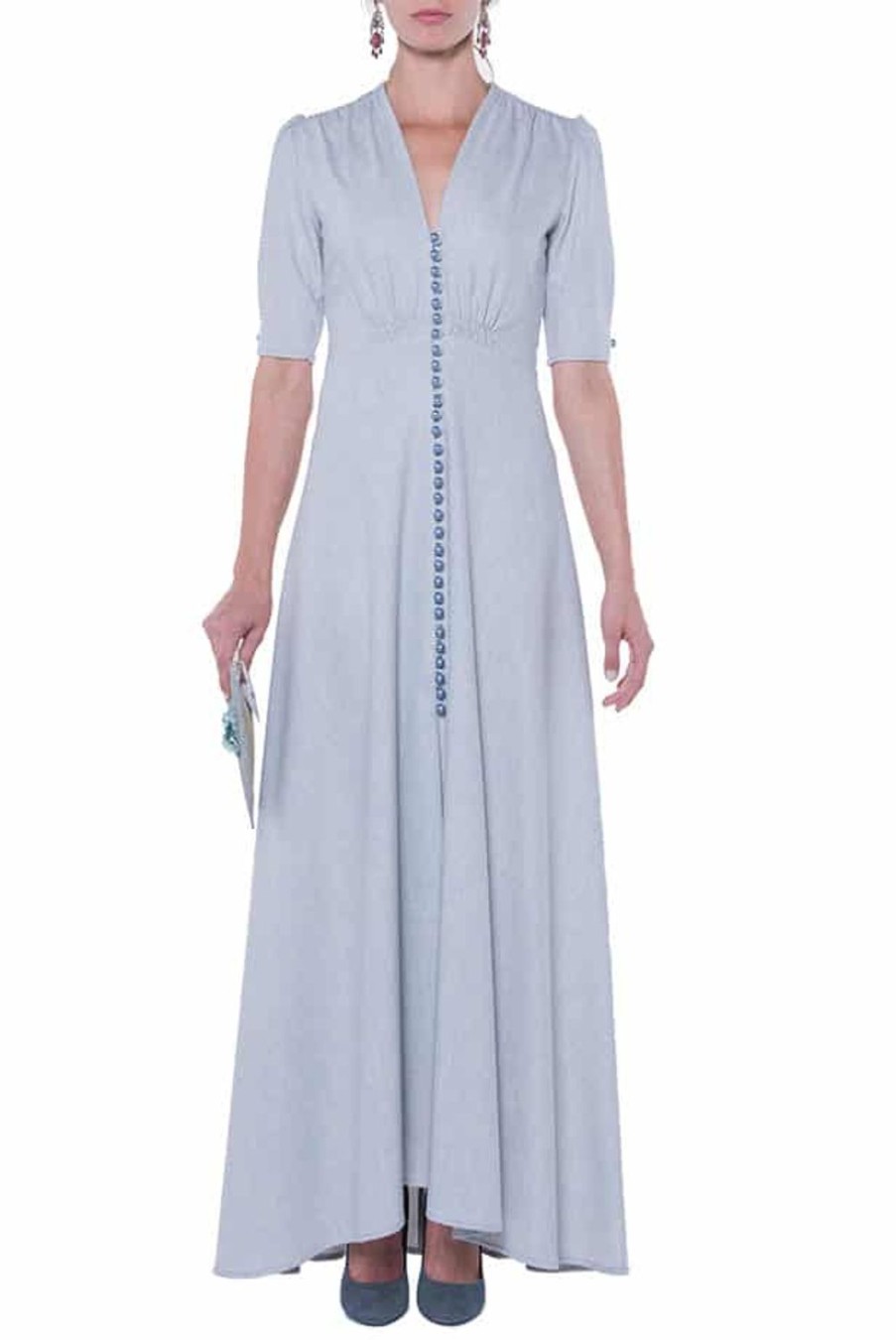 Dresses | Luisa Beccaria Bottoncino Well Blue Dress