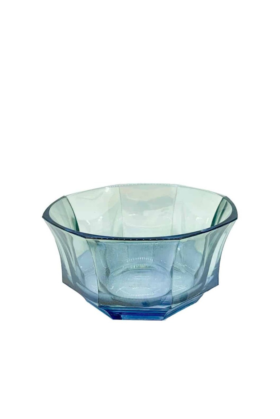 Bowls | Luisa Beccaria Shade Blue To Green Faceted Crystal Dessert Bowl