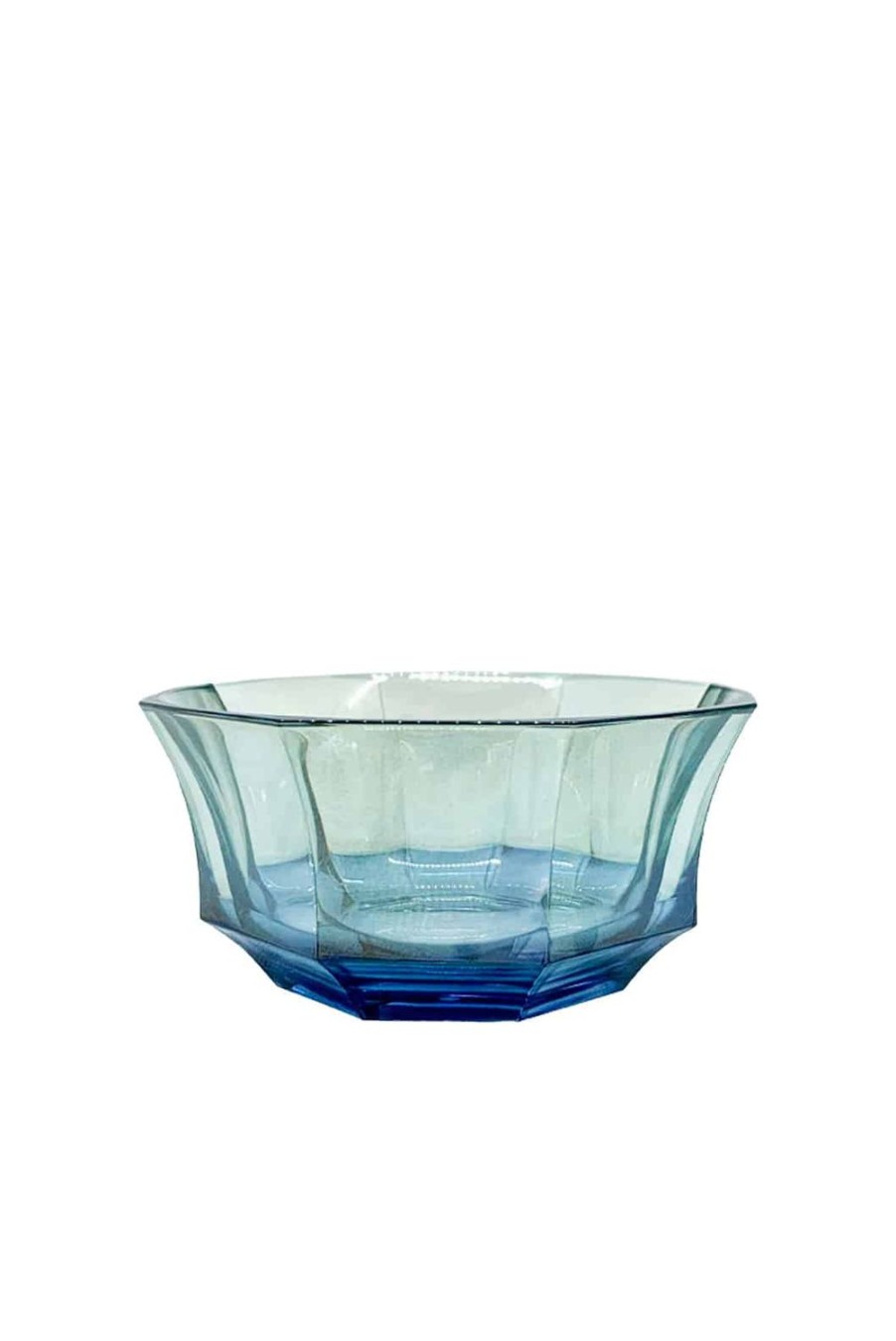 Bowls | Luisa Beccaria Shade Blue To Green Faceted Crystal Dessert Bowl