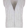 Knitwear | Luisa Beccaria Wool Twisted Vest Grey