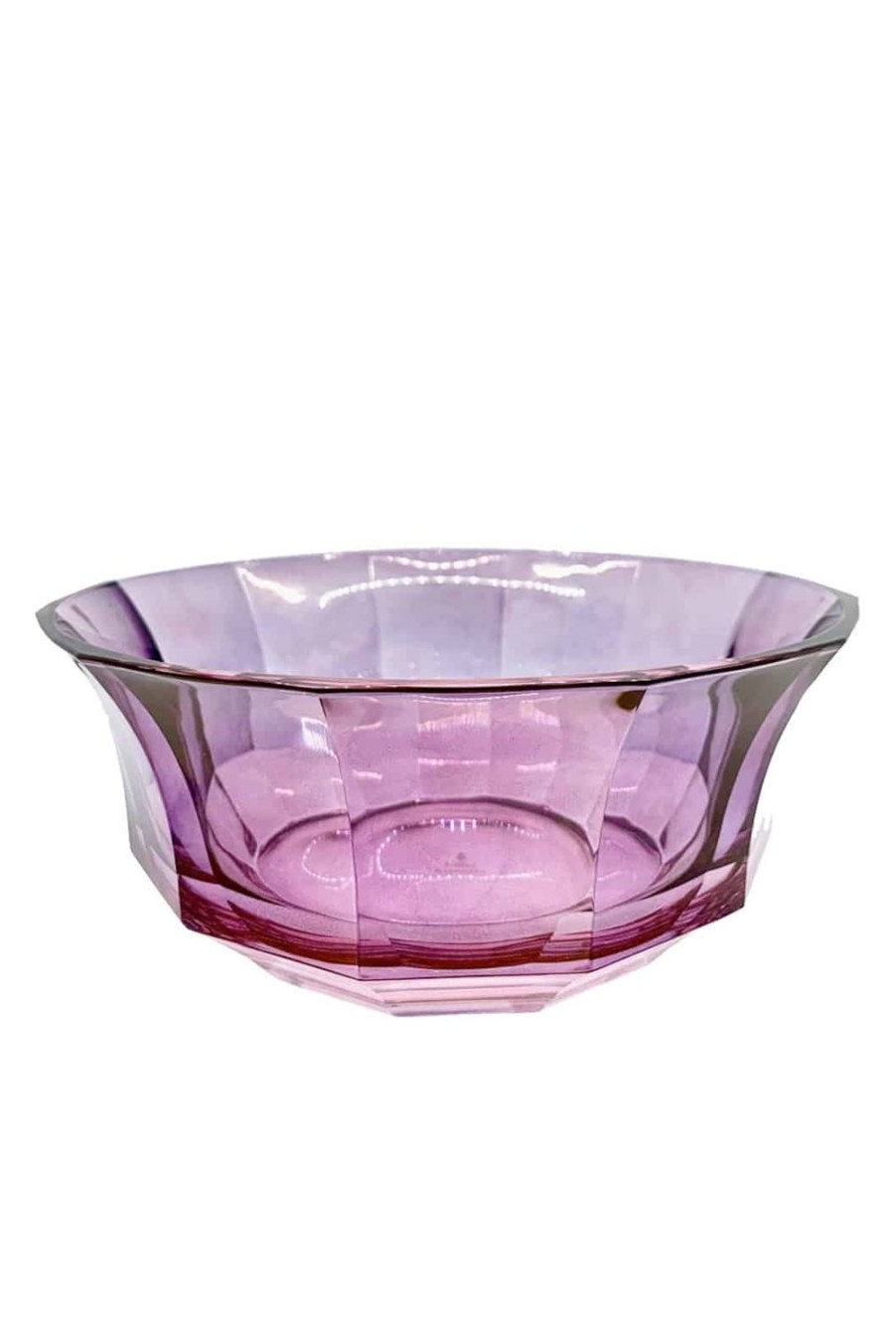 Bowls | Luisa Beccaria Shade Pink To Purple Faceted Crystal Salad Bowl