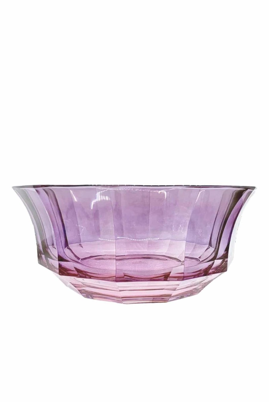 Bowls | Luisa Beccaria Shade Pink To Purple Faceted Crystal Salad Bowl