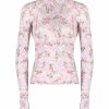 Tops & Blouses | Luisa Beccaria Lilac Printed Rose Buds Jersey Turtleneck